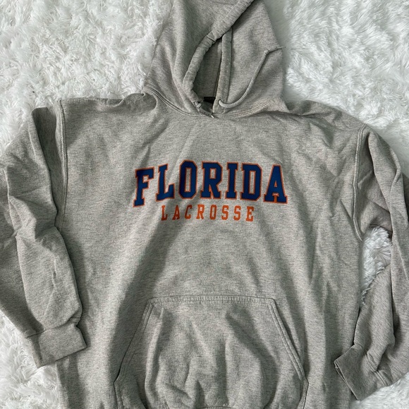 no brand Other - Gray Crewneck Hoodie with Florida Lacrosse Graphic